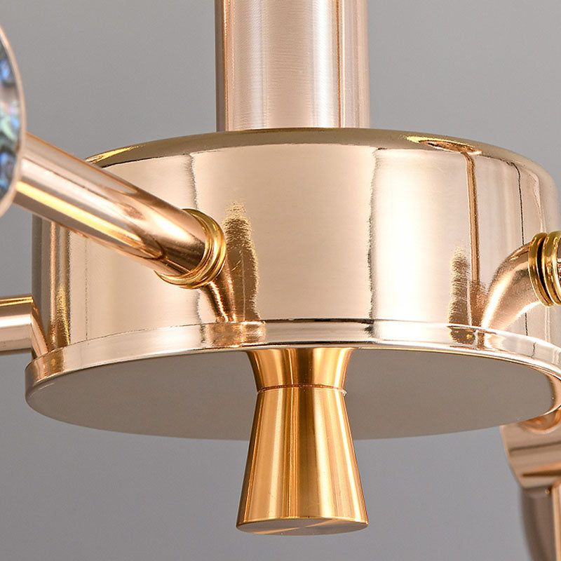 Sputnik Design Salon Kronleuchter klares Acryl -Multi -Lichter postmoderne Deckenleuchte in Gold