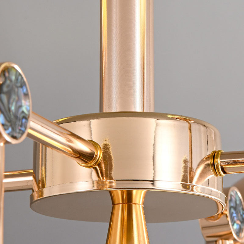 Sputnik Design Salon Kronleuchter klares Acryl -Multi -Lichter postmoderne Deckenleuchte in Gold