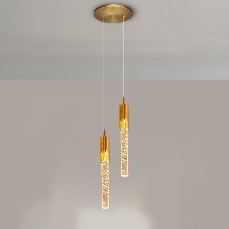 Metall hängende Licht mit klarer Kristallfarbton -Einfachheit Anhänger Beleuchtung für Schlafzimmer