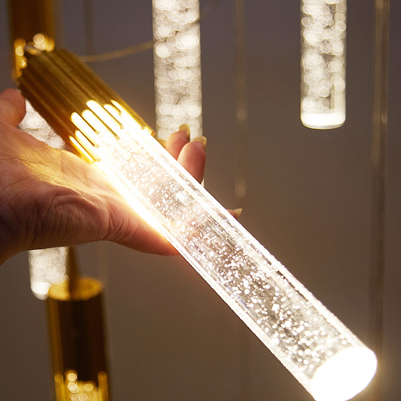 Metall hängende Licht mit klarer Kristallfarbton -Einfachheit Anhänger Beleuchtung für Schlafzimmer