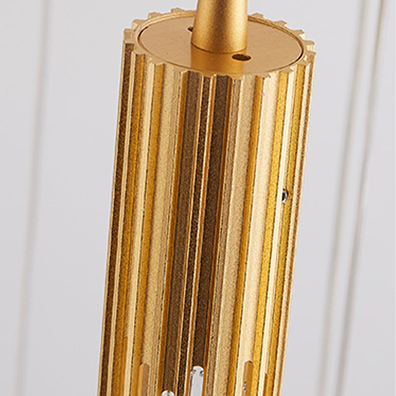 Metall hängende Licht mit klarer Kristallfarbton -Einfachheit Anhänger Beleuchtung für Schlafzimmer