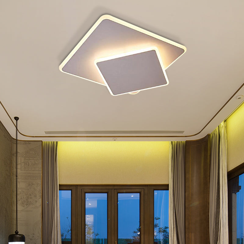 16"/19.5" Overlapping Creative Flush Mount Light Modern Acrylic Round/Square/Triangle Flush Mount