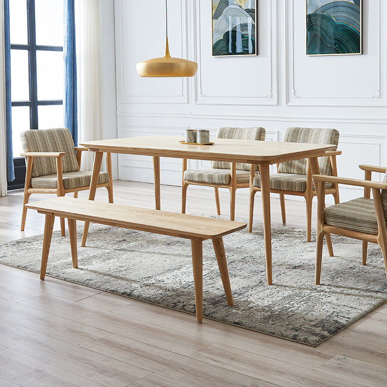 Ash houten rechthoekige tafel moderne eettafel met 4 poten voor restaurant, in de natuur