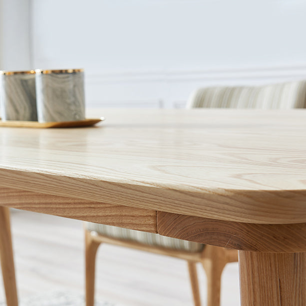 Ash houten rechthoekige tafel moderne eettafel met 4 poten voor restaurant, in de natuur