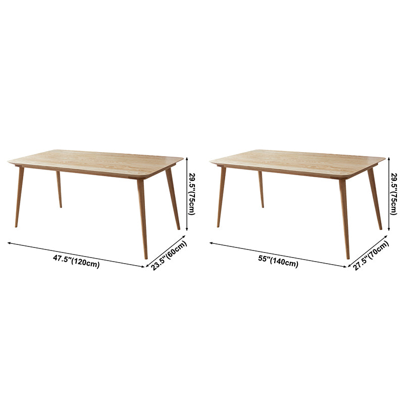 Ash houten rechthoekige tafel moderne eettafel met 4 poten voor restaurant, in de natuur