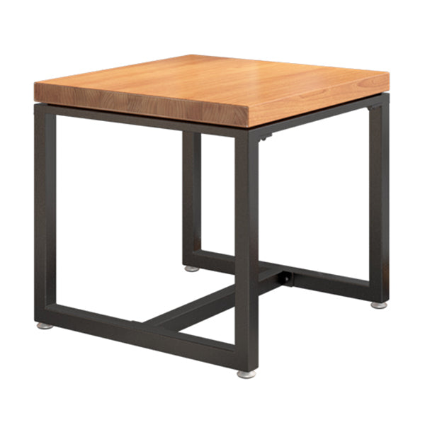 Mesa de comedor de madera maciza de estilo industrial, mesa cuadrada con base de caballete para comedor