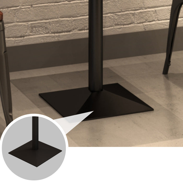 Industrial Dining Room Table Solid Wood Table with Black Base for Dining Room