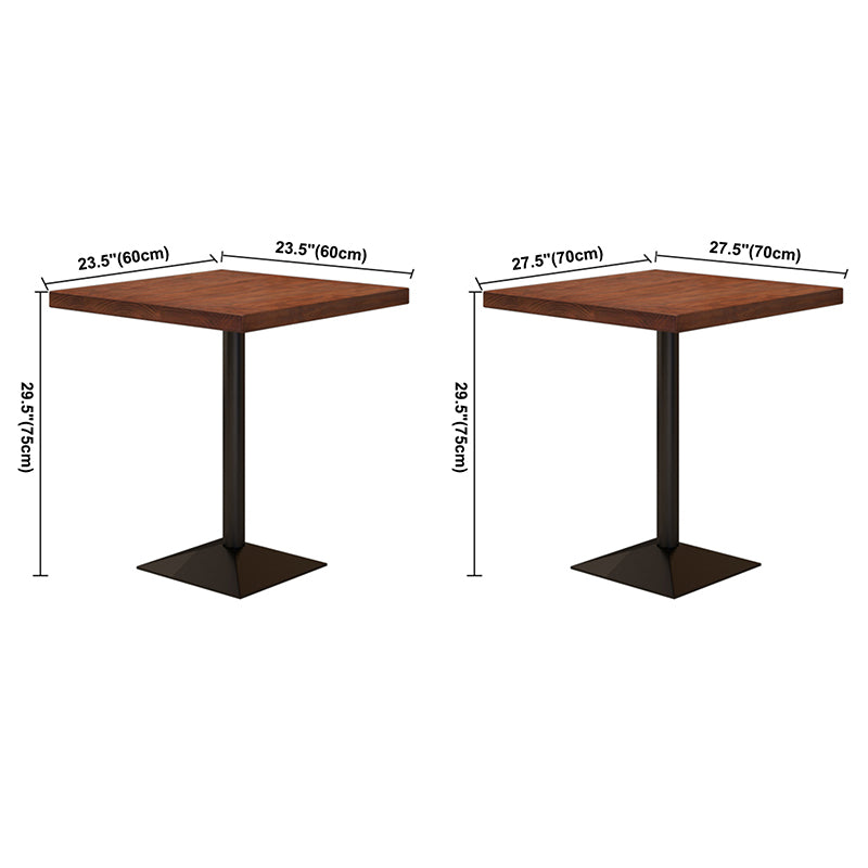 Industrial Dining Room Table Solid Wood Table with Black Base for Dining Room