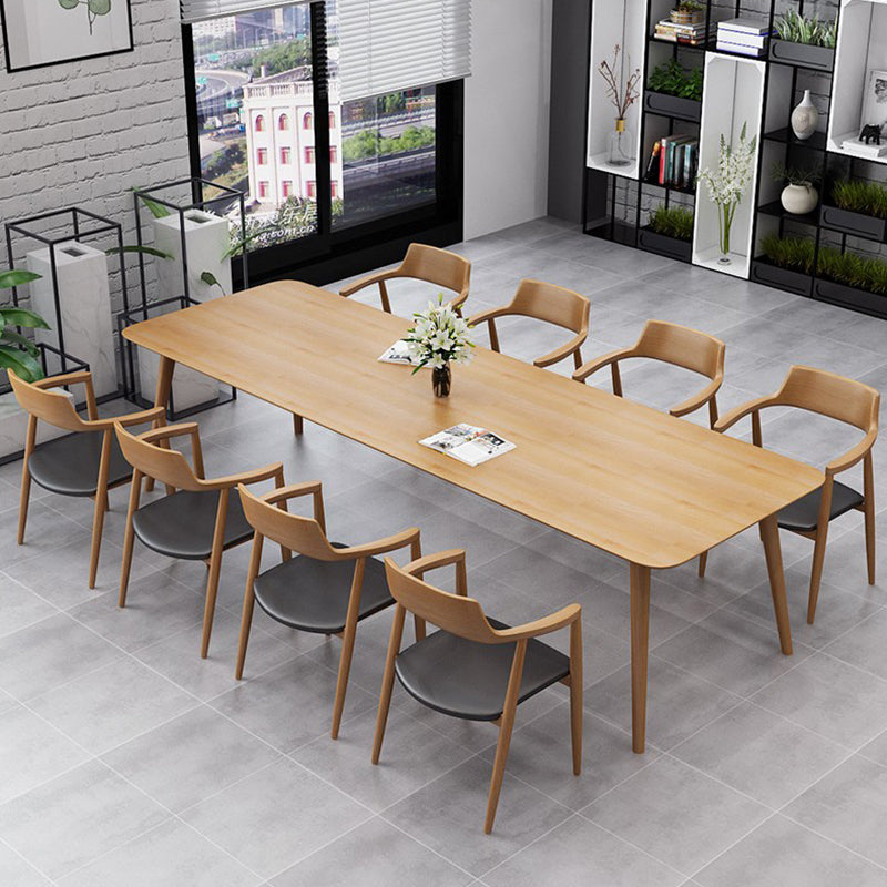 Forma rettangolare tavolo da pranzo moderno tavolo fisso in legno con legno massiccio