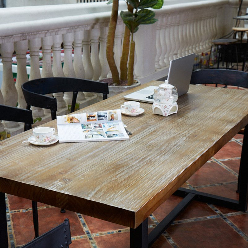 Table du site de salle à manger industrielle meubles de salle à manger massif avec base à chevalets
