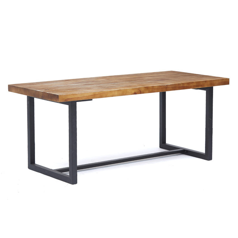 Table du site de salle à manger industrielle meubles de salle à manger massif avec base à chevalets