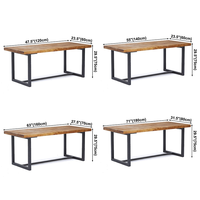 Table du site de salle à manger industrielle meubles de salle à manger massif avec base à chevalets