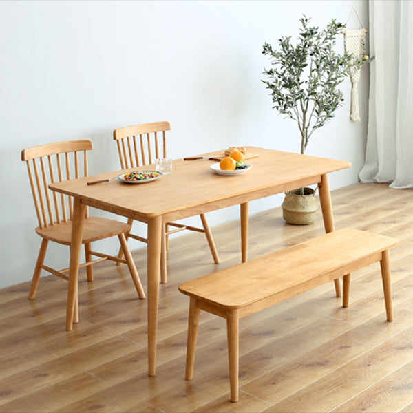 Rectangle Wooden Dining Table Modern Balata Wood Table with 4 Legs for Restaurant