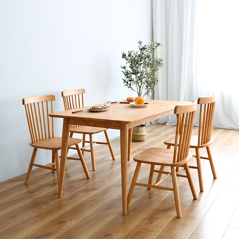 Rectangle Wooden Dining Table Modern Balata Wood Table with 4 Legs for Restaurant