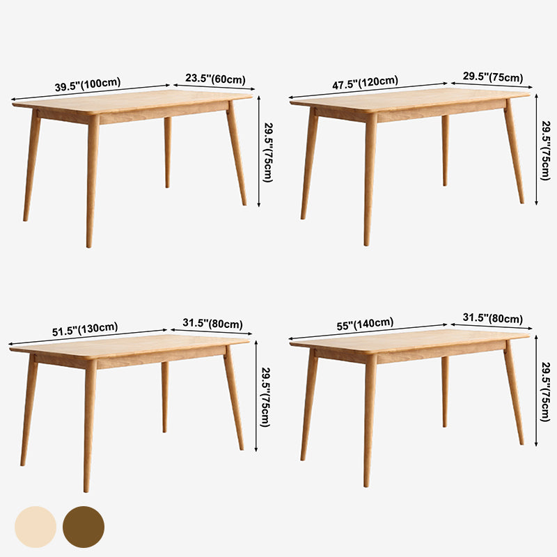 Rectangle Wooden Dining Table Modern Balata Wood Table with 4 Legs for Restaurant