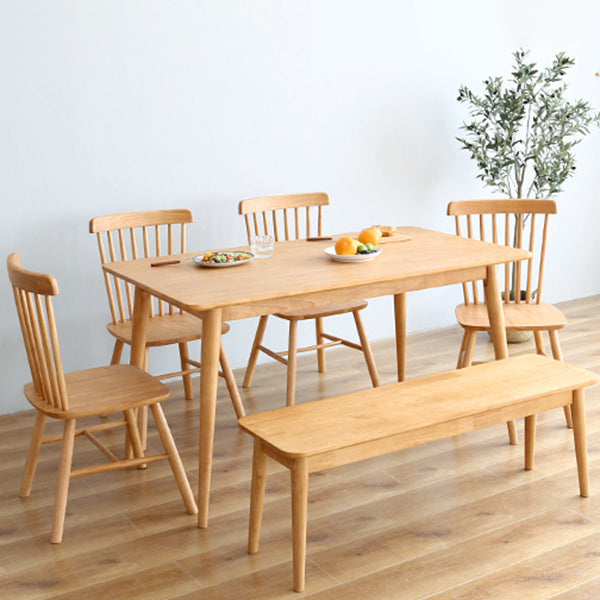 Rectangle Wooden Dining Table Modern Balata Wood Table with 4 Legs for Restaurant