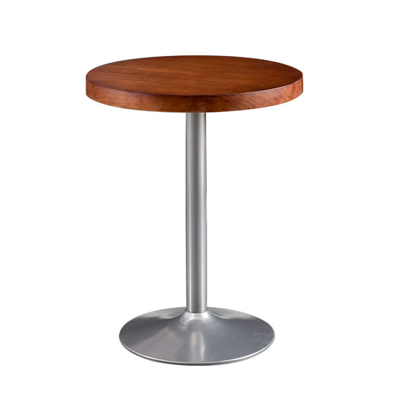 Industrial Style Solid Wood Dining Table Brown Table with Metal Base for Dinning Room