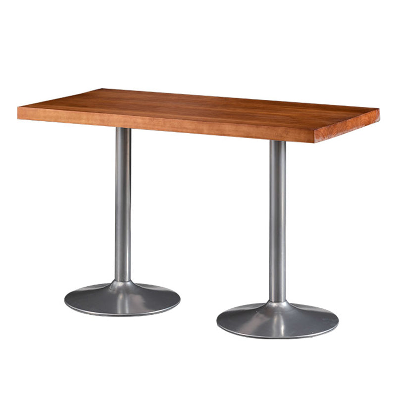 Industrial Style Solid Wood Dining Table Brown Table with Metal Base for Dinning Room