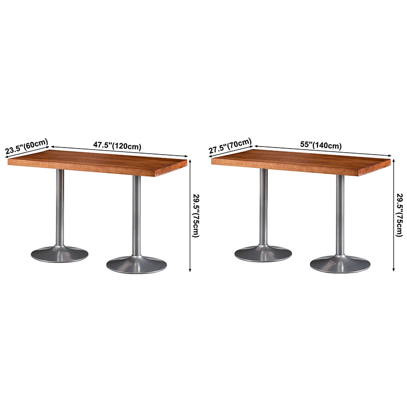 Industrial Style Solid Wood Dining Table Brown Table with Metal Base for Dinning Room