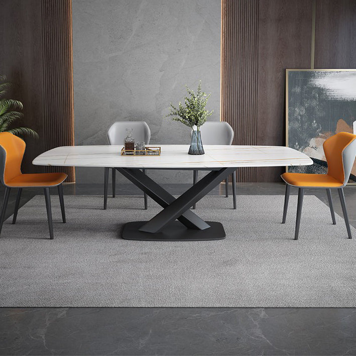 Table de luxe traditionnelle Rectangle Piedestal Casual Dining Table pour la maison