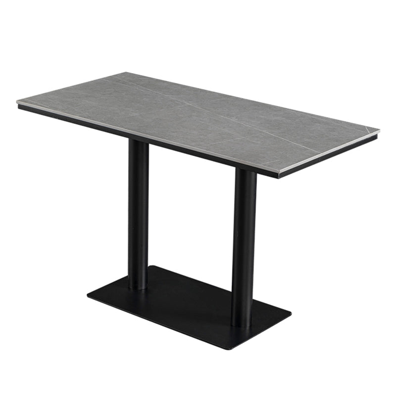 Industrial Dining Room Table Sintered Stone Table with Black Base for Home Kitchen Dinner