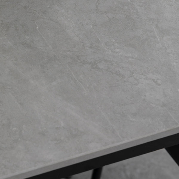 Industrial Dining Room Table Sintered Stone Table with Black Base for Home Kitchen Dinner