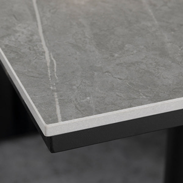 Industrial Dining Room Table Sintered Stone Table with Black Base for Home Kitchen Dinner