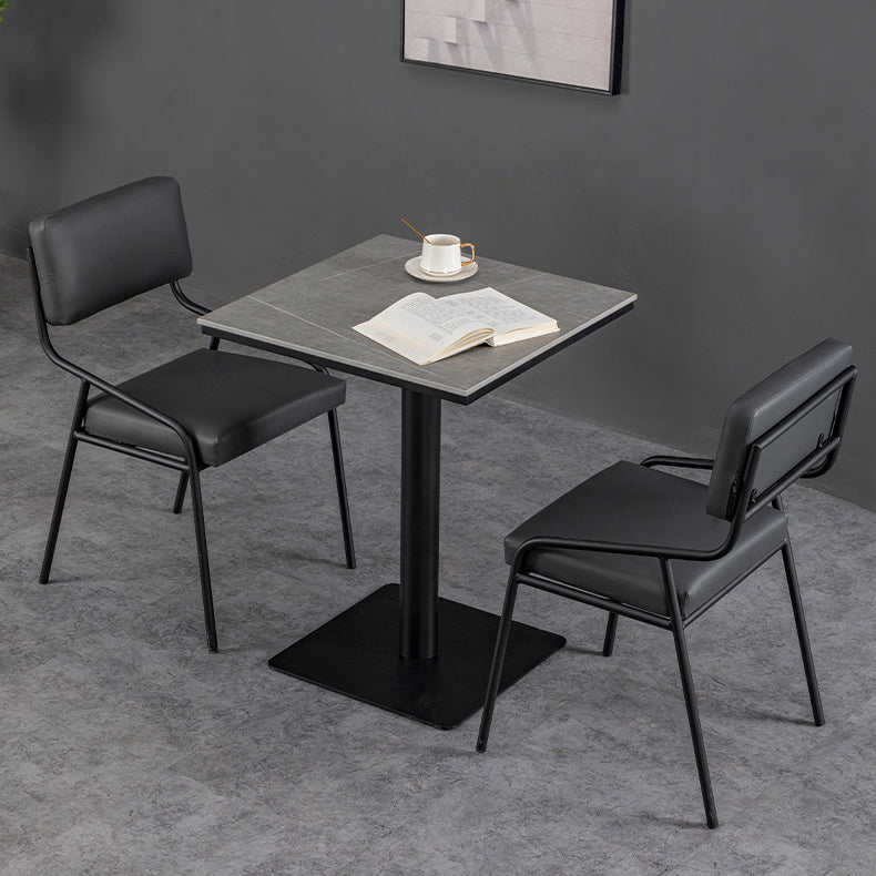 Industrial Dining Room Table Sintered Stone Table with Black Base for Home Kitchen Dinner