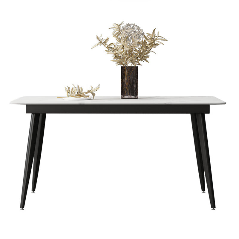 Simple Home Sintered Stone Dining Table Rectangle Shape Dining Table with 4 Legs Base