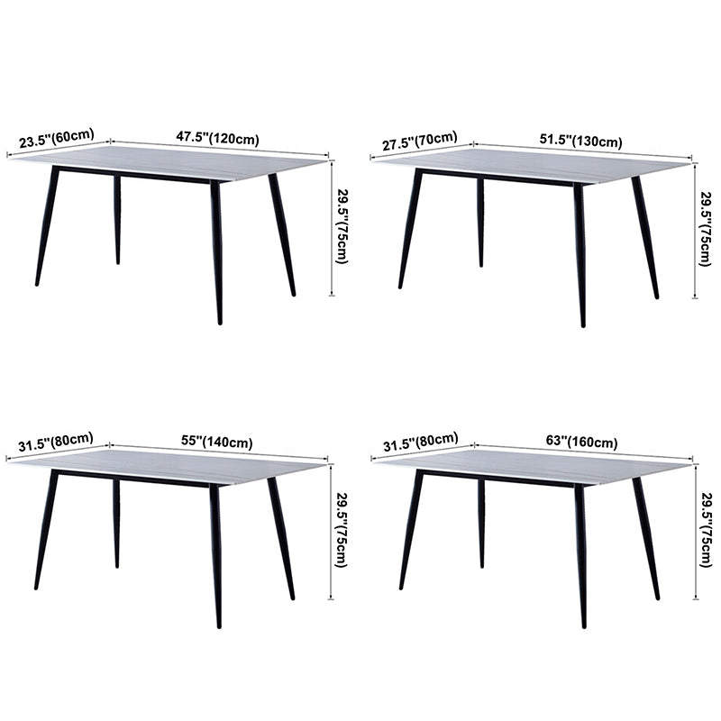 Simple Home Sintered Stone Dining Table Rectangle Shape Dining Table with 4 Legs Base
