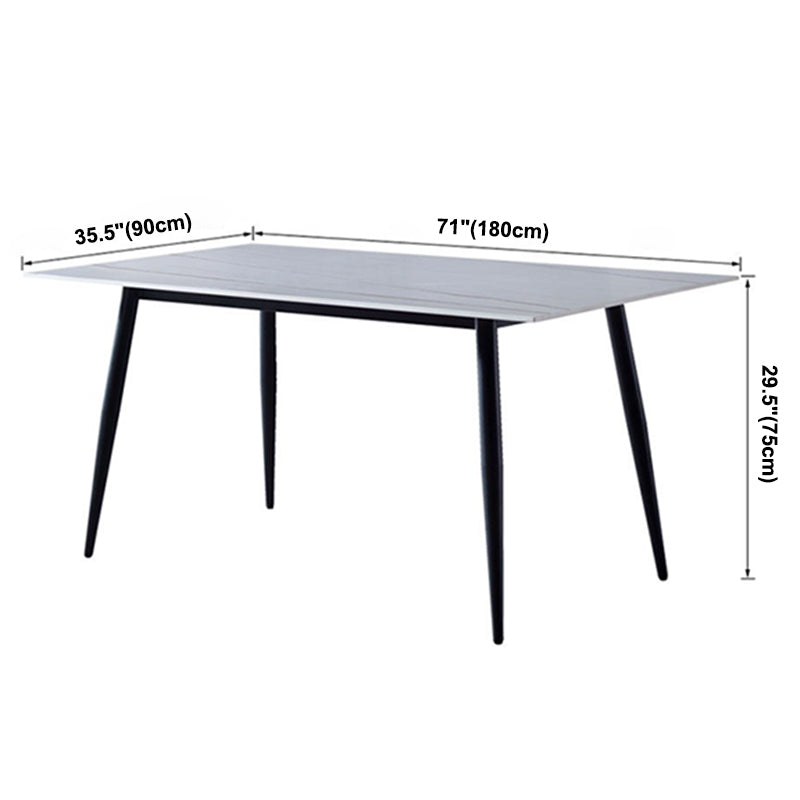 Simple Home Sintered Stone Dining Table Rectangle Shape Dining Table with 4 Legs Base