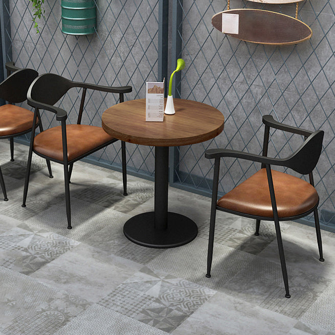Industrial Massivholz Esstisch Brauner Tisch mit Metallbasis für Esszimmer
