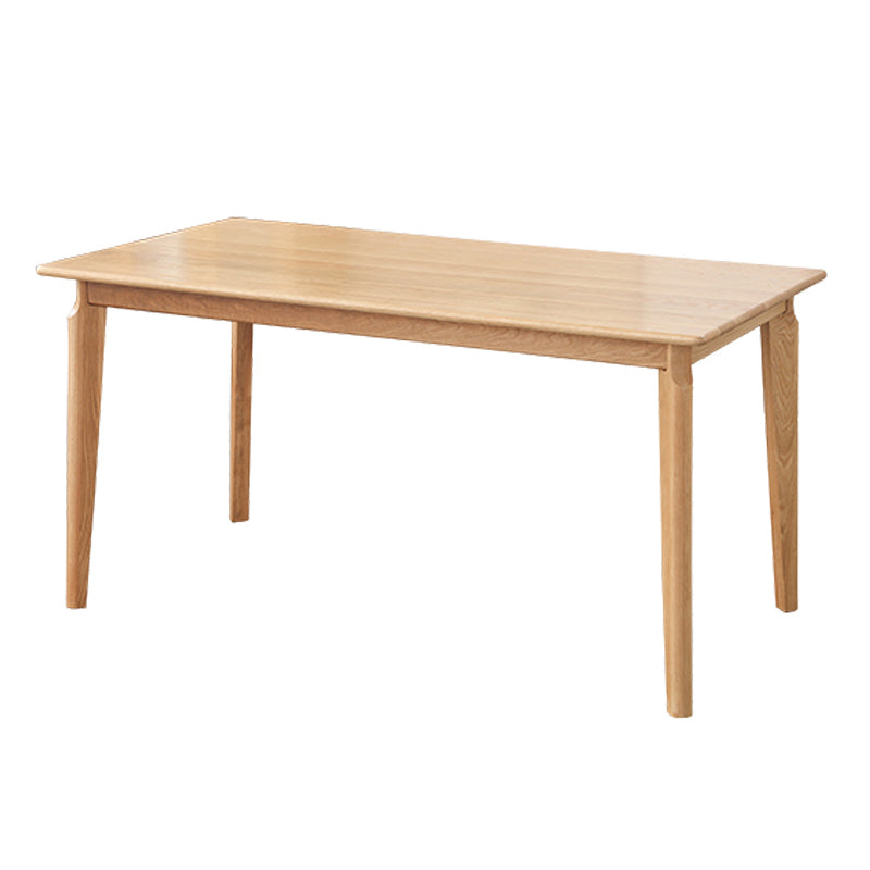 Mesa de comedor de madera maciza de estilo contemporáneo, mesa rectangular con base de madera de 4 patas para el hogar