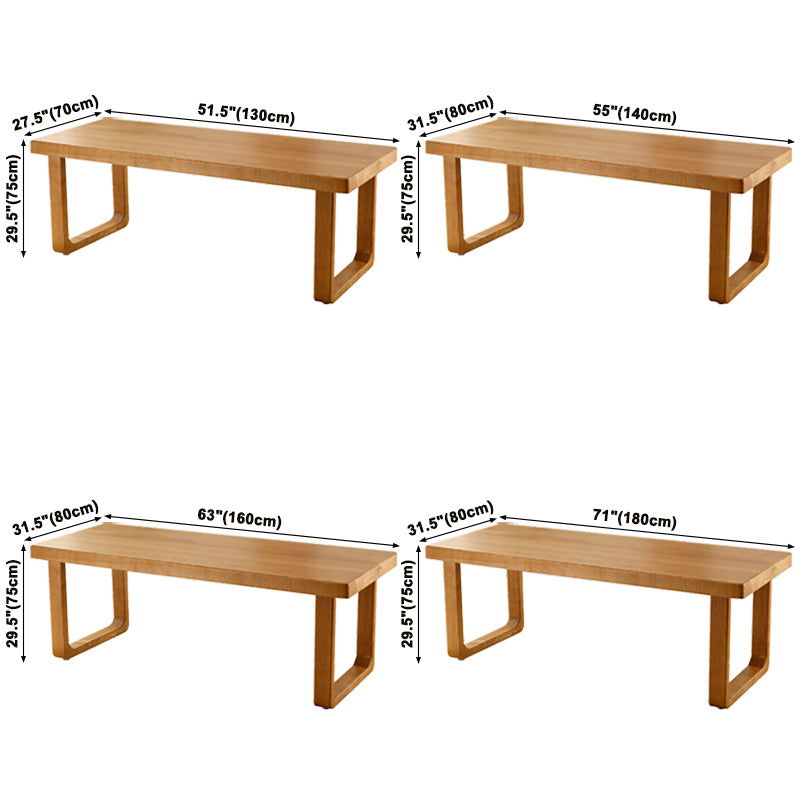 Rectangle Sled Base Dining Site Table Solid Wood Dining Room Collection for Indoor