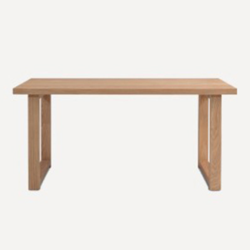 Minimalist Wood Rectangle Shape Dining Table Standard Kitchen Dining Table with Double Pedestal Base