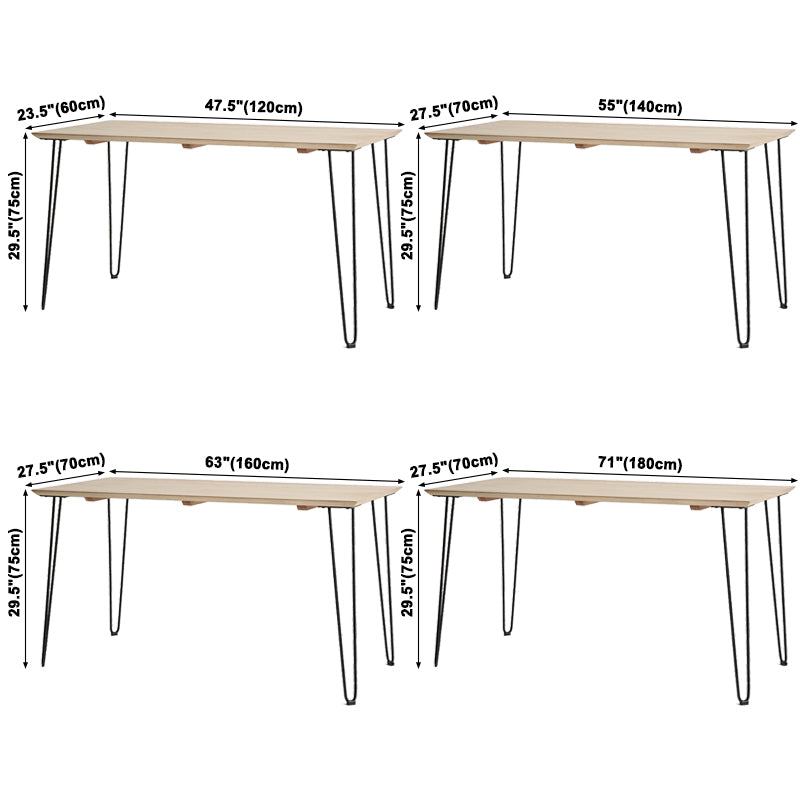 Industrial Rectangle Dining Site Table Pine Solid Wood Dining Room Home Furniture