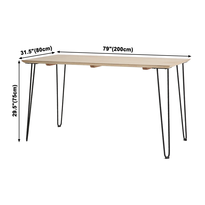 Industrial Rectangle Dining Site Table Pine Solid Wood Dining Room Home Furniture