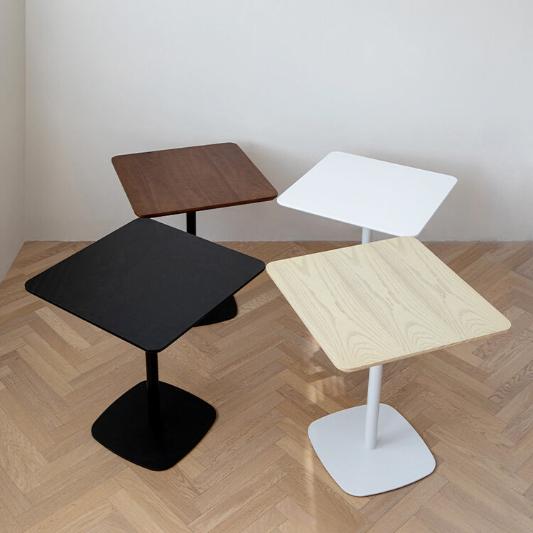 Industrial Style Solid Wood Dining Table Square Table with Metal Base for Dinning Room