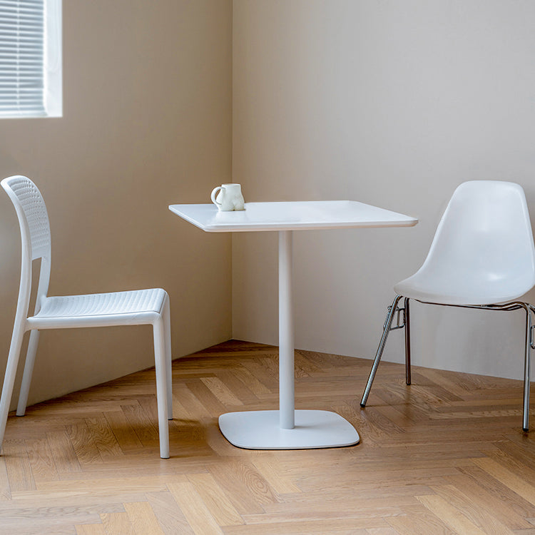 Industrial Style Solid Wood Dining Table Square Table with Metal Base for Dinning Room