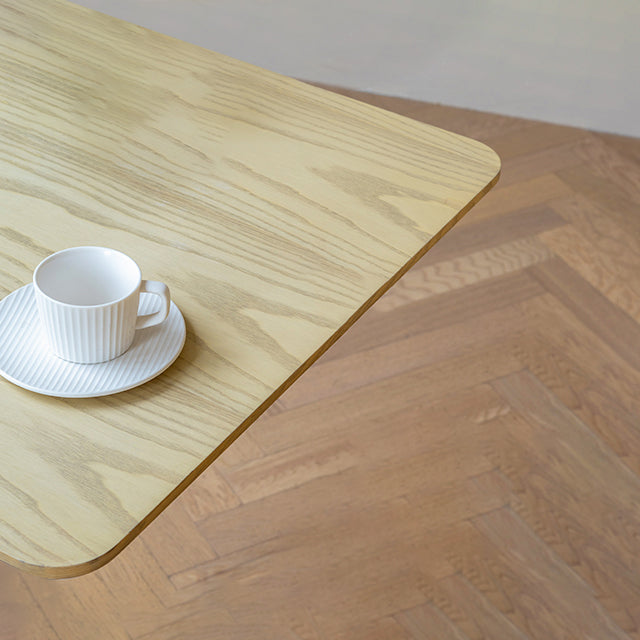 Industrial Style Solid Wood Dining Table Square Table with Metal Base for Dinning Room