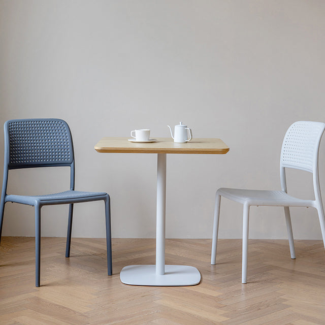 Industrial Style Solid Wood Dining Table Square Table with Metal Base for Dinning Room
