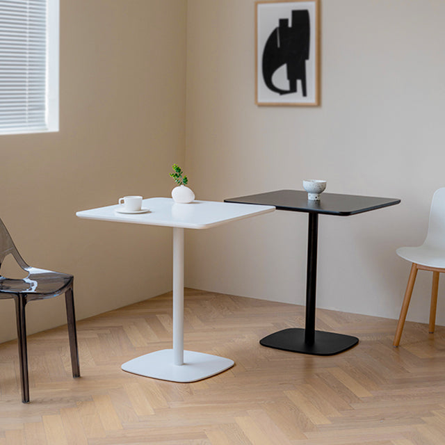 Industrial Style Solid Wood Dining Table Square Table with Metal Base for Dinning Room