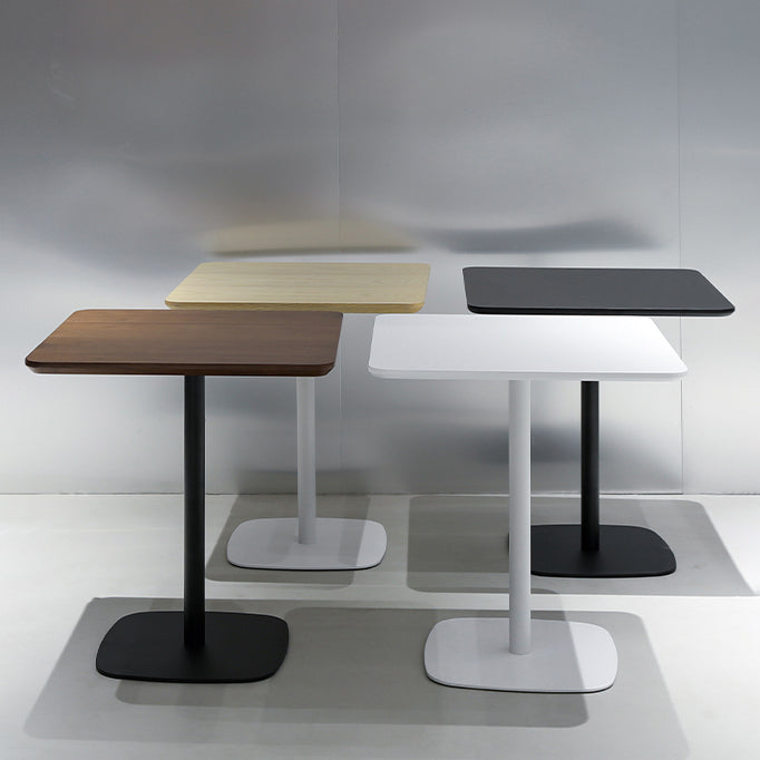 Industrial Style Solid Wood Dining Table Square Table with Metal Base for Dinning Room