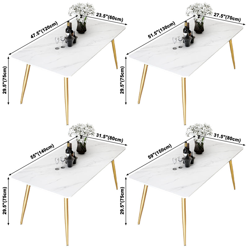 Traditional Luxury Rectangle Dining Table Stone Dinner Table with 4 Legs