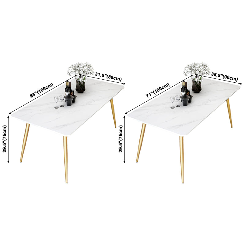 Traditional Luxury Rectangle Dining Table Stone Dinner Table with 4 Legs