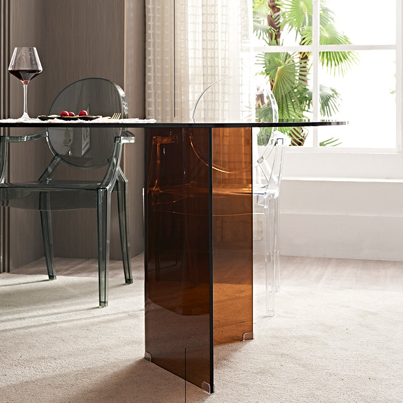 Tempered Glass Modern Free Form Indoor Table Glass Table for Dining Room