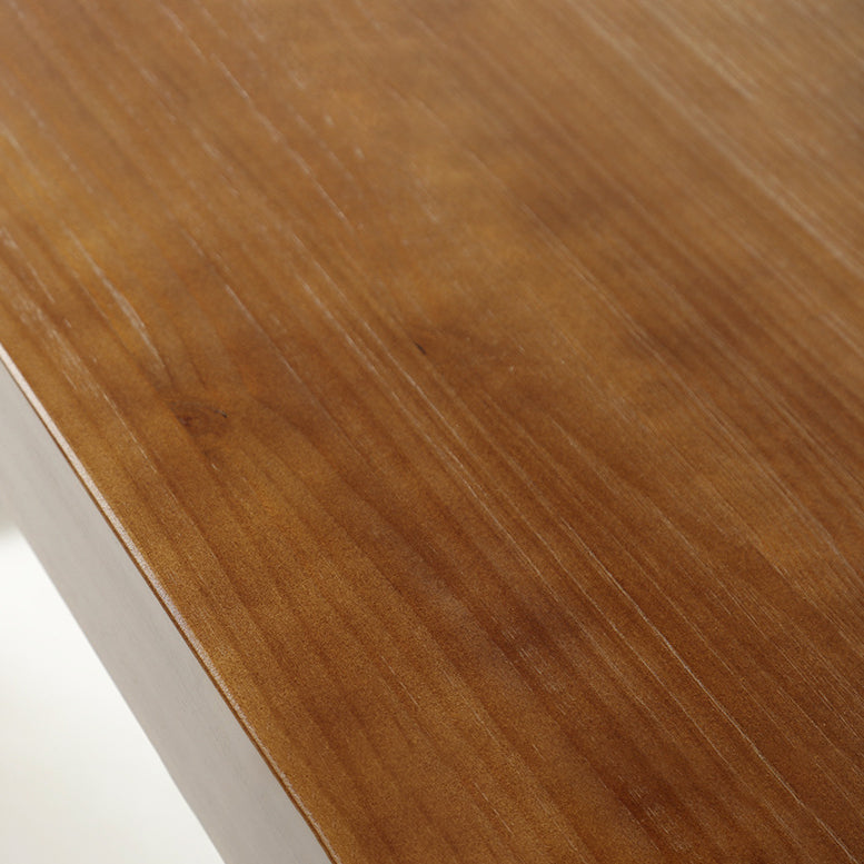 Industrial Rectangle Dining Table Pine Solid Wood Table with Black Double Pedestal for Dining Room