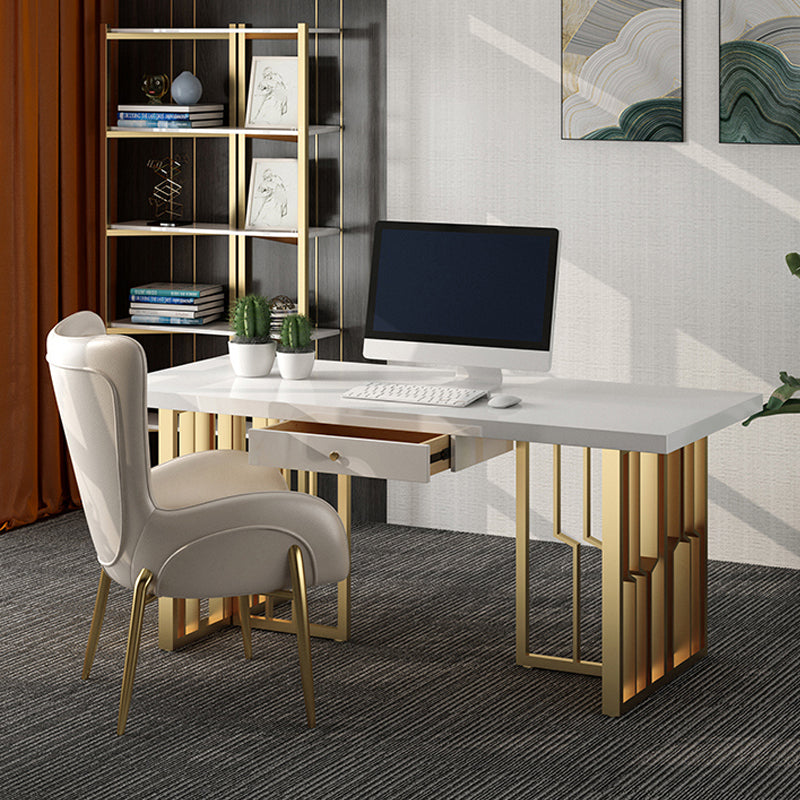 Metaal traditionele luxe rechthoek binnen tafel gesinterde stenen tafel voor keuken en eetkamer