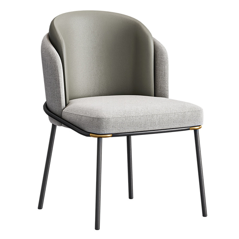 Contemporary Metal Dining Chairs Upholstered Armless Dining Chairs for Home Use
