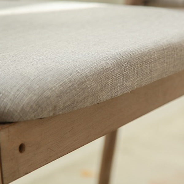 Country Style Dining Arm Chairs Indoor Linen Upholstered Open Back Armchair